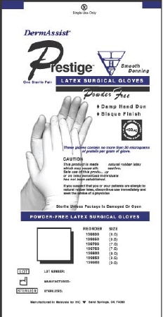 Gloves Surgical Latex P-F Sterile DermAssist® Pr .. .  .  
